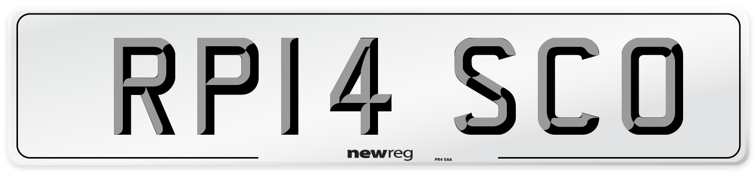 RP14 SCO Number Plate from New Reg